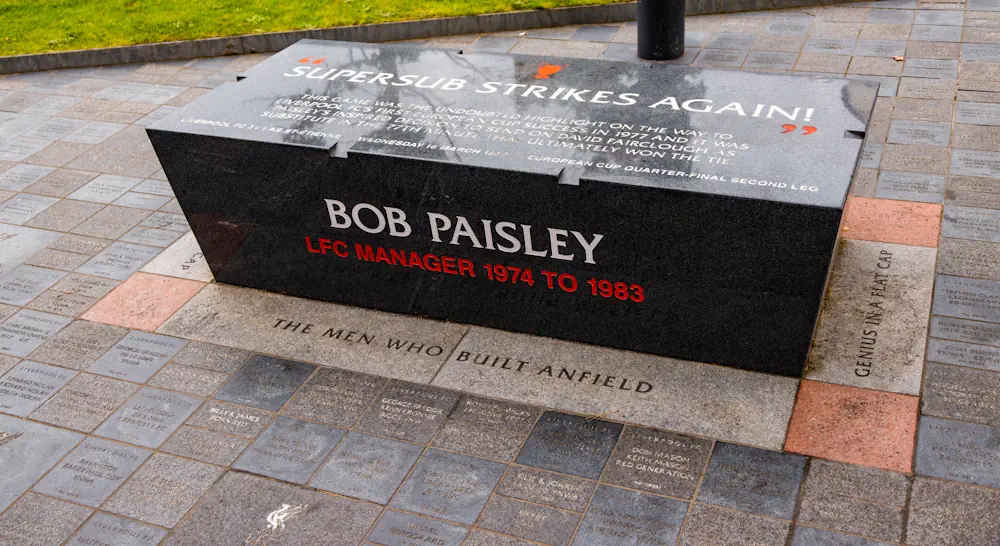 Bob Paisley memorial på Walk of Fame utanför Anfield Stadium