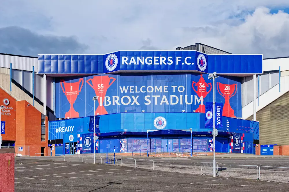 Utanför Rangers Ibrox Stadium